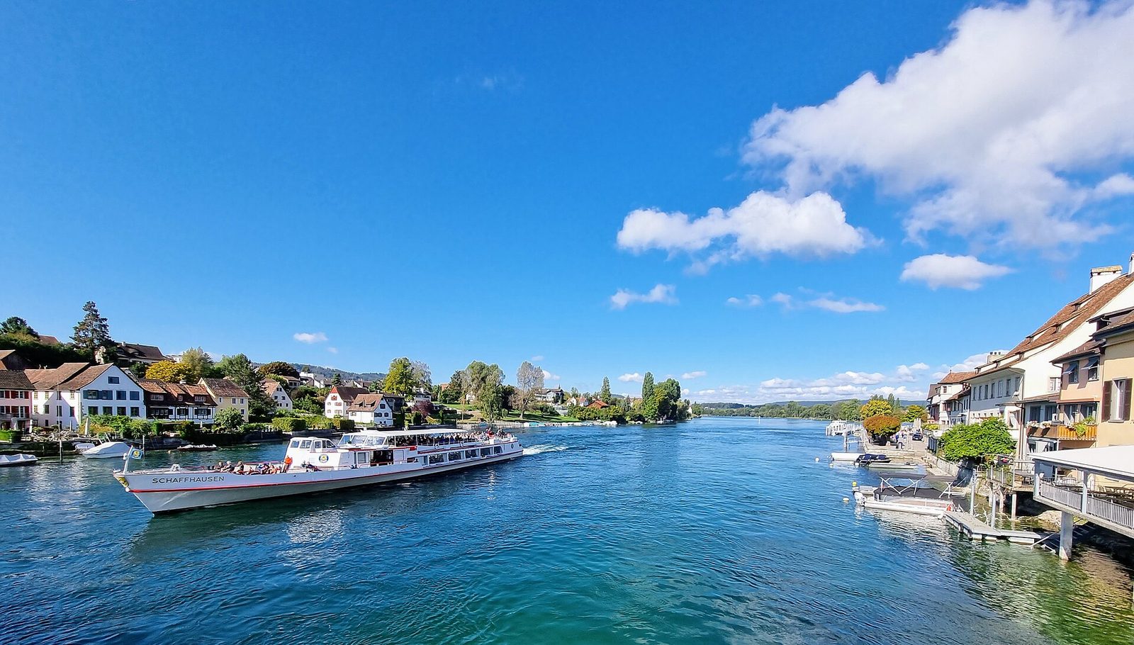 What to do in Switzerland at a slower pace: the passenger ship Schaffhausen on the Rhine at Stein am Rhein